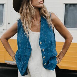 Ottway Australia Indigo Denim Vest Size S/M